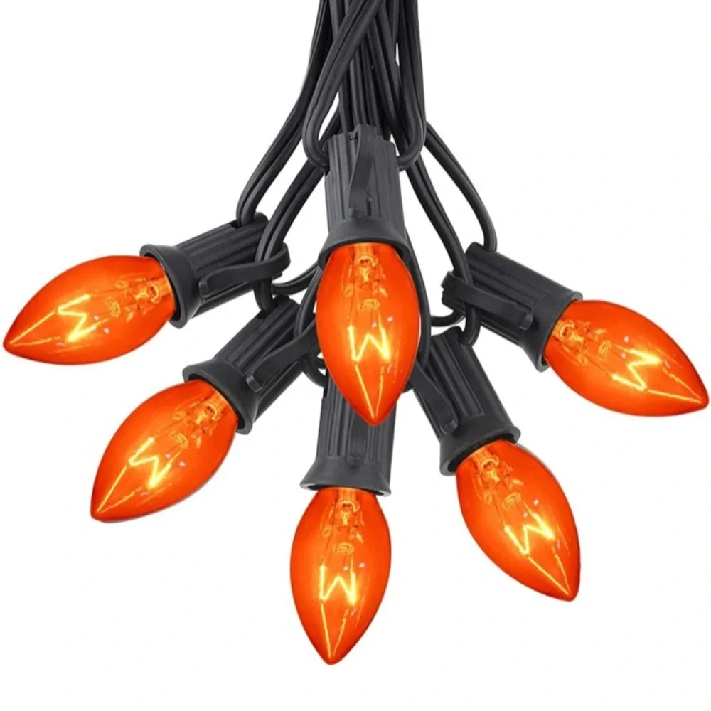 C9 replacement bulbs for indoor and outdoor use. Includes 25 pieces. Holiday